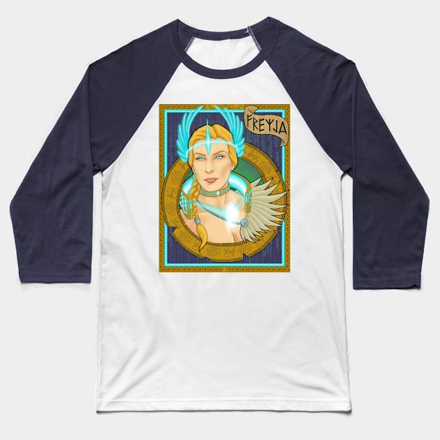 Cyber Freyja Baseball T-Shirt by Art of Lee Bokma